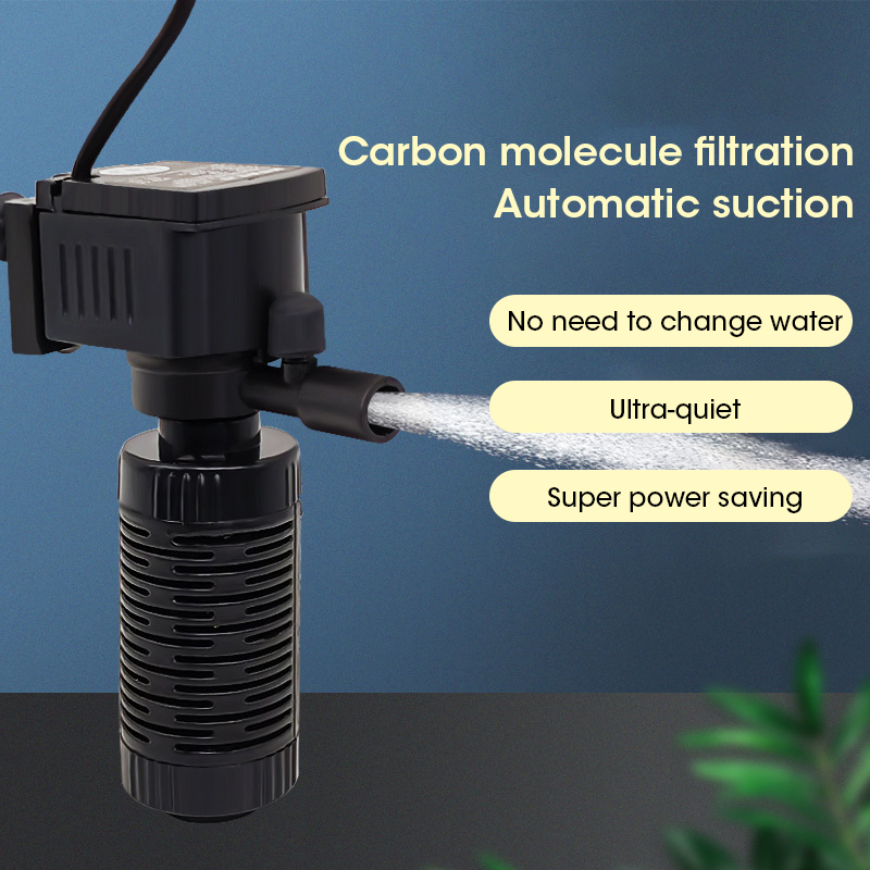 Marine Aquarium Overflow Box - Mini-Aquariumfilter, leise Tauch-Aquariumpumpe für Süß-/Salzwasser, 200