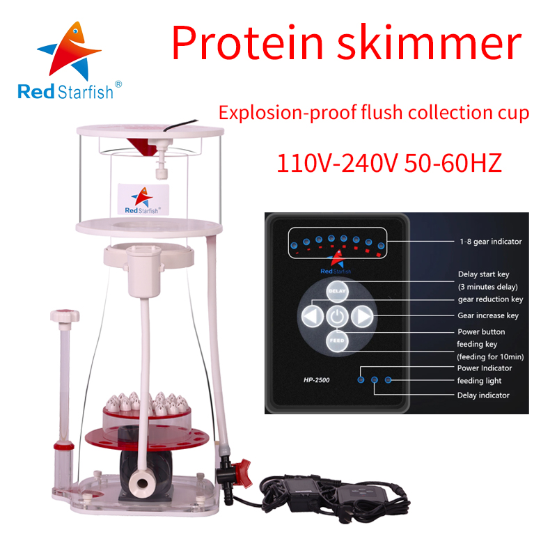 Marine Aquarium Aquascape - 110–240 V roter Seestern-Aquarium, interne Protein-Skimmer-Sumpfpumpe,